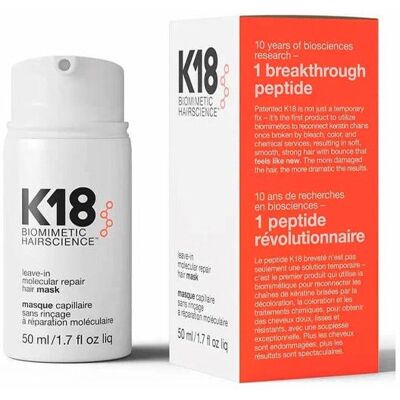 K18 Mascarilla Reparadora Molecular Sin Aclarado para el Cabello - 50 ml K18 Mascarilla Reparadora Molecular Sin Aclarado para el Cabello - 50 ml