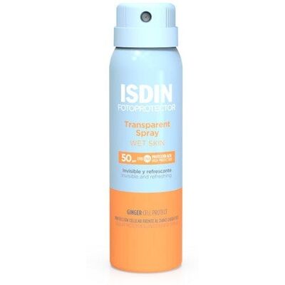 Spray Transparente de Isdin SPF50+ para piel húmeda - Protección solar Spray Transparente de Isdin SPF50+ para piel húmeda - Protección solar