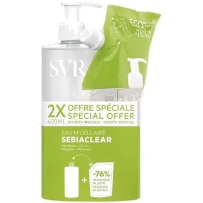 SVR Marca Agua Micelar para piel grasa - 400ml + Recarga SVR Marca Agua Micelar para piel grasa - 400ml + Recarga