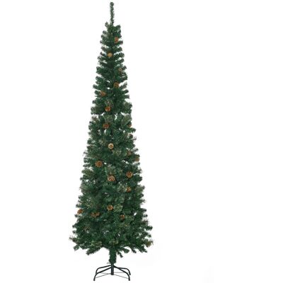 Homcom Árbol de Navidad 225 cm de 706 Ramas Árbol de Navidad Estrecho Forma de Lápiz con 56 Piñas Base Plegable Verde Homcom Árbol de Navidad 225 cm de 706 Ramas Árbol de Navidad Estrecho Forma de Lápiz con 56 Piñas Base Plegable Verde