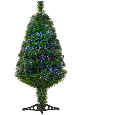 Árbol de Navidad Artificial Homcom 90cm Fibra Óptica Multicolor Árbol de Navidad Artificial Homcom 90cm Fibra Óptica Multicolor