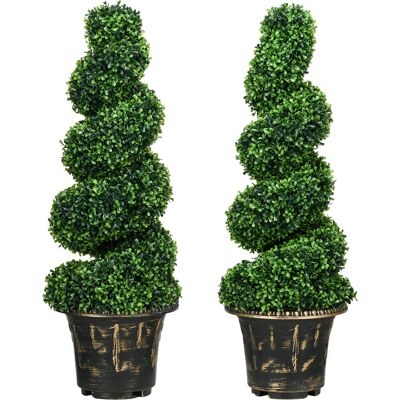 HOMCOM Plantas Artificiales Juego de 2 Resistente a UV - Interior/Exterior HOMCOM Plantas Artificiales Juego de 2 Resistente a UV - Interior/Exterior