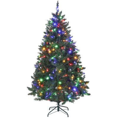 Homcom Árbol de Navidad de Abeto 180 cm con Luces LED 9 Modos de Iluminación 802 Ramas con Nieve Artificial Verde Homcom Árbol de Navidad de Abeto 180 cm con Luces LED 9 Modos de Iluminación 802 Ramas con Nieve Artificial Verde