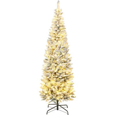 Homcom Árbol de Navidad Estrecho 210 cm con Luces LED Bicolores 11 Modos de Iluminación 687 Ramas Verde Homcom Árbol de Navidad Estrecho 210 cm con Luces LED Bicolores 11 Modos de Iluminación 687 Ramas Verde