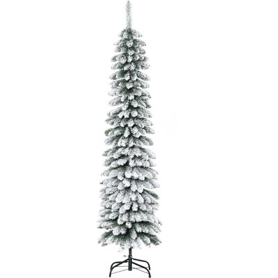 Homcom Árbol de Navidad Estrecho Nevado 180 cm con 395 Ramas y Soporte de Metal Plegable para Salón Interior Verde Aosom España Homcom Árbol de Navidad Estrecho Nevado 180 cm con 395 Ramas y Soporte de Metal Plegable para Salón Interior Verde Aosom España