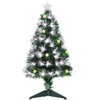 Homcom Árbol de Navidad con Fibra Óptica Árbol de Navidad Artificial con 90 Luces LED y 90 Ramas para Interior Ø48x90 cm Verde Homcom Árbol de Navidad con Fibra Óptica Árbol de Navidad Artificial con 90 Luces LED y 90 Ramas para Interior Ø48x90 cm Verde