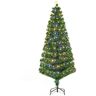 Homcom Árbol de Navidad 180cm Artificial Árbol con Soporte Metálico Luces LED Multicolores Verde Natural Material PVC