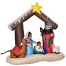 Homcom Decoración Inflable de Navidad 183 cm con Luces LED Incluye Inflador Tipo Arco Bíblico del Nacimiento de Jesús 201x100x183 cm AOSOM ES