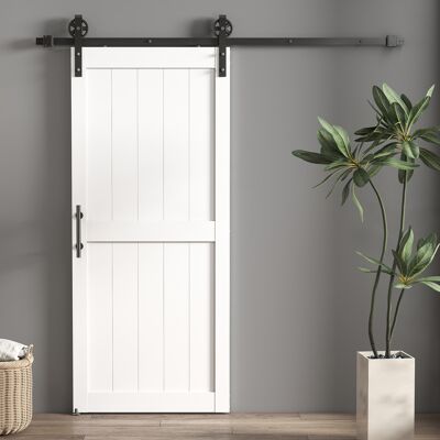 Homcom Puerta Corredera Puerta Interior Estilo Industrial, 81.3x213.4cm, Madera Aosom España Homcom Puerta Corredera Puerta Interior Estilo Industrial, 81.3x213.4cm, Madera Aosom España