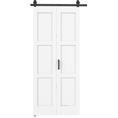 Homcom Puerta Corredera Plegable con Herrajes 91,4x213,4 cm con Rodillo Riel de Acero Guía de Suelo Manija Blanco Homcom Puerta Corredera Plegable con Herrajes 91,4x213,4 cm con Rodillo Riel de Acero Guía de Suelo Manija Blanco