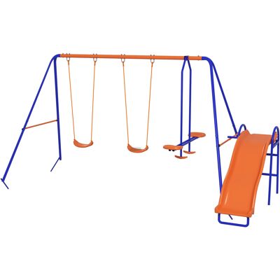 Outsunny Columpio Infantil 4 en 1 Columpio para Niños con 2 Columpios Individuales 1 Columpio del Planeador 1 Tobogán Multicolor Aosom España Outsunny Columpio Infantil 4 en 1 Columpio para Niños con 2 Columpios Individuales 1 Columpio del Planeador 1 Tobogán Multicolor Aosom España