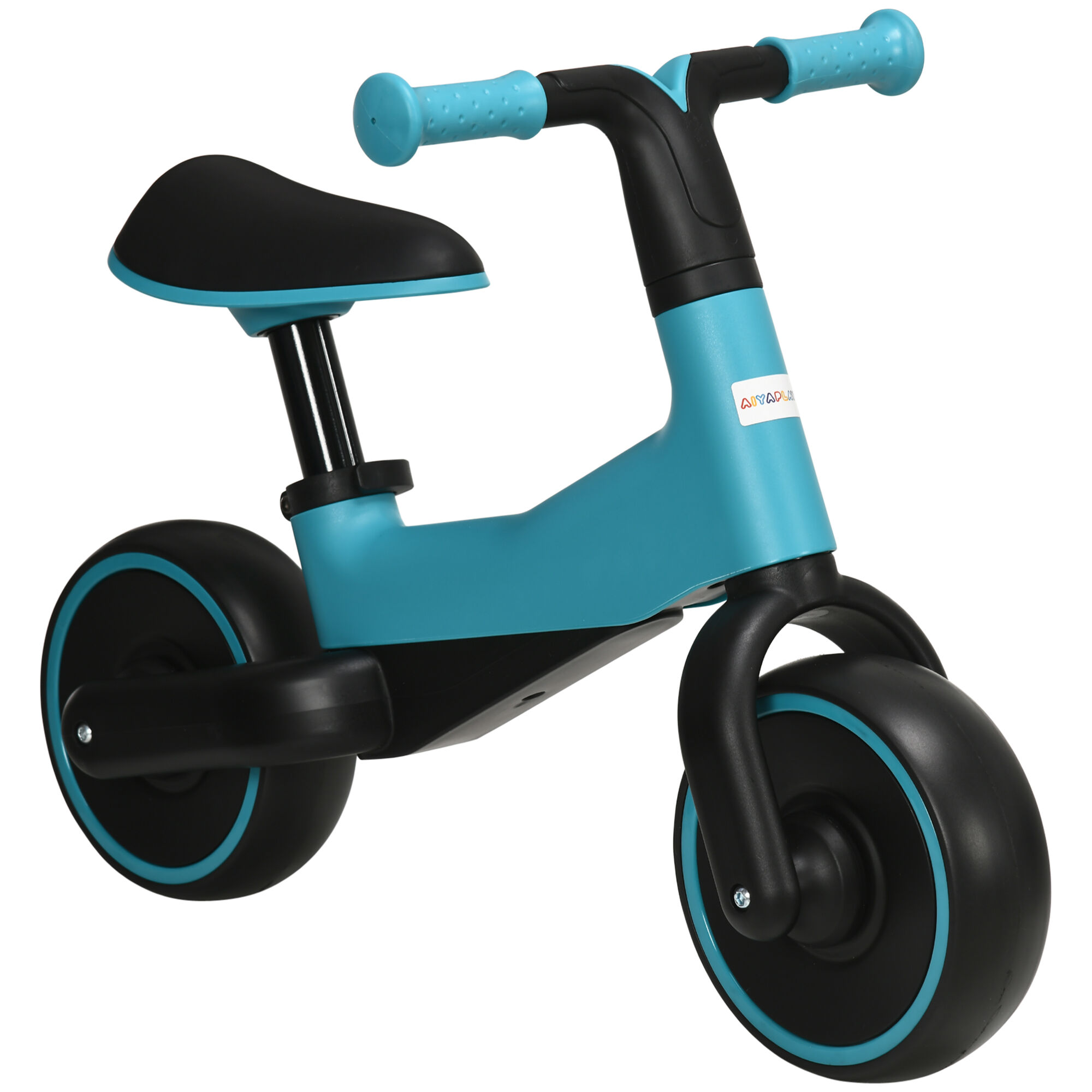 AIYAPLAY Bicicleta sin Pedales para Niños de + 18 Meses Triciclo Infantil con Sillín Ajustable en 30-36,5 cm 66,5x34x46,5 cm Azul