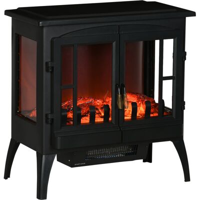 Homcom Chimenea Decorativa 1000 W/2000 W con Ventanas LED Llamas y Protección Sobrecalentamiento para 15-20 ㎡ Negro Homcom Chimenea Decorativa 1000 W/2000 W con Ventanas LED Llamas y Protección Sobrecalentamiento para 15-20 ㎡ Negro
