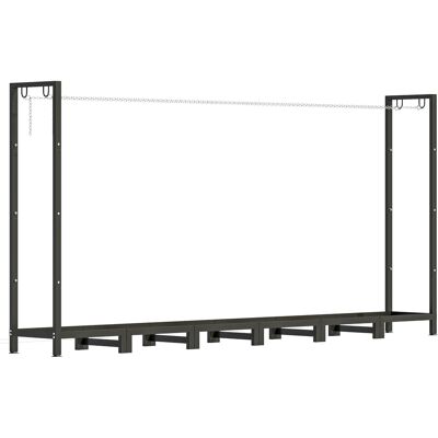 Outsunny Leñera de 0.8m³ Ajustable con Tela Impermeable y Cadenas de Acero, 235x31x116 cm, Negro Aosom España Outsunny Leñera de 0.8m³ Ajustable con Tela Impermeable y Cadenas de Acero, 235x31x116 cm, Negro Aosom España
