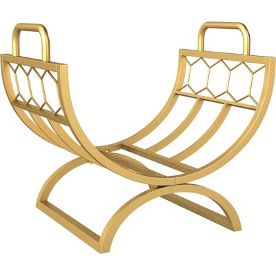 Outsunny Estante de leña para chimenea interior 46 x 36 x 41 cm Brennholzregal para Kamin Ofen Metall Gold Outsunny Estante de leña para chimenea interior 46 x 36 x 41 cm Brennholzregal para Kamin Ofen Metall Gold