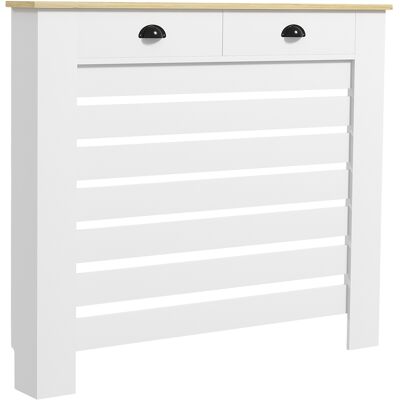 Homcom Cubre Radiadores de MDF con 2 Cajones Cubierta para Radiador para Salón Dormitorio Pasillo 111x19x95,5 cm Blanco Homcom Cubre Radiadores de MDF con 2 Cajones Cubierta para Radiador para Salón Dormitorio Pasillo 111x19x95,5 cm Blanco