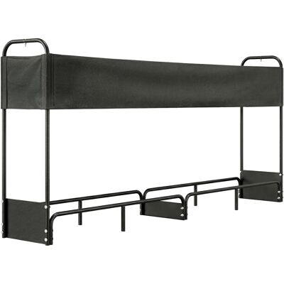 Outsunny Leñero exterior, refugio para leña con cubierta impermeable Oxford 600D carga 500 kg 260 x 38 x 118 cm negro Aosom España Outsunny Leñero exterior, refugio para leña con cubierta impermeable Oxford 600D carga 500 kg 260 x 38 x 118 cm negro Aosom España