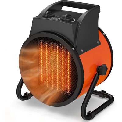 Outsunny Calefactor Eléctrico Cerámico PTC 5000W Termostato Regulable 3 Modos Ángulo Ajustable Portátil para 48 ㎡ Naranja Outsunny Calefactor Eléctrico Cerámico PTC 5000W Termostato Regulable 3 Modos Ángulo Ajustable Portátil para 48 ㎡ Naranja