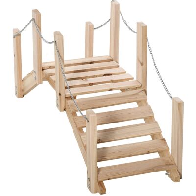 Outsunny Puente de Jardín de Madera con Pasamanos Puente Decorativo para Estanque Carga 5 kg 100x32x48 cm Natural Outsunny Puente de Jardín de Madera con Pasamanos Puente Decorativo para Estanque Carga 5 kg 100x32x48 cm Natural