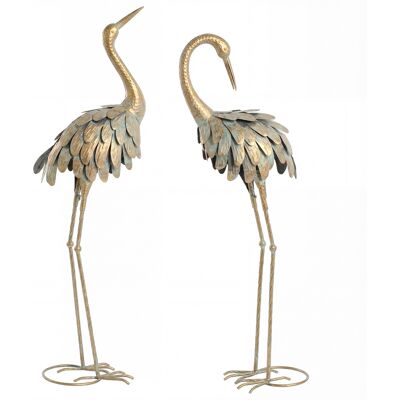 Outsunny Lote de 2 Estatuas de Jardín, Escultura de Garza en Metal, Estatuas de Aves 91/95cm, para Patio, Estanque, Terraza, oro/azul Aosom España Outsunny Lote de 2 Estatuas de Jardín, Escultura de Garza en Metal, Estatuas de Aves 91/95cm, para Patio, Estanque, Terraza, oro/azul Aosom España