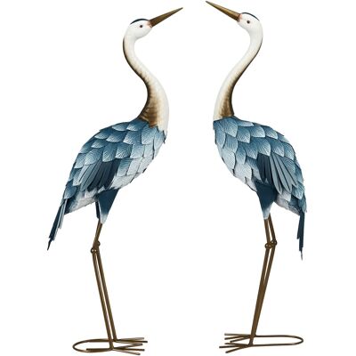 Outsunny Set de 2 Estatuas de Grulla de Acero para Jardín con Pintura Resistente y Estacas de Suelo para Decoración de Césped Outsunny Set de 2 Estatuas de Grulla de Acero para Jardín con Pintura Resistente y Estacas de Suelo para Decoración de Césped