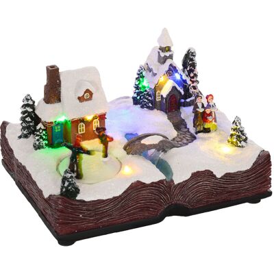 Homcom Pueblo Navideño Escena Navideña con Luces y Música Patinadores Giratorios Decoración de Navidad 23x18x15 cm Multicolor Homcom Pueblo Navideño Escena Navideña con Luces y Música Patinadores Giratorios Decoración de Navidad 23x18x15 cm Multicolor