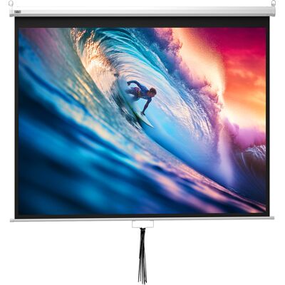 Homcom Pantalla de Proyección Manual 100 Pulgadas Formato 4:3/16:9 para Interior y Exterior Cine en Casa Patio Blanco Homcom Pantalla de Proyección Manual 100 Pulgadas Formato 4:3/16:9 para Interior y Exterior Cine en Casa Patio Blanco