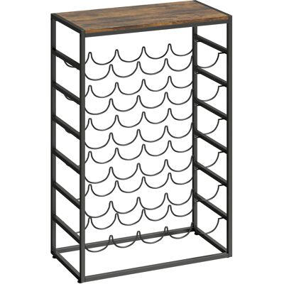 Homcom Botellero para 30 Botellas de 6 Niveles con Encimera de Efecto Madera Estilo Industrial 59x30x88,5 cm Marrón Rústico Homcom Botellero para 30 Botellas de 6 Niveles con Encimera de Efecto Madera Estilo Industrial 59x30x88,5 cm Marrón Rústico