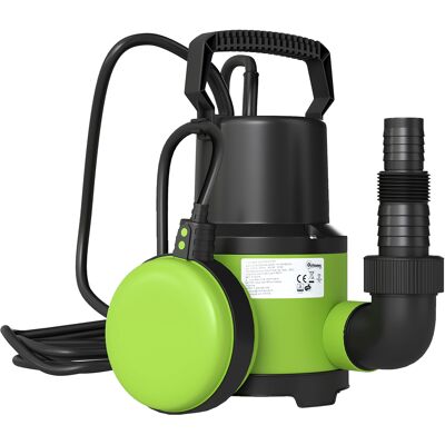 Outsunny Bomba de evacuación aguas cargadas/limpias flujo 9000L/H 400W profundidad máx 15m interruptor de flotador 16x14x27 cm Verde Aosom España Outsunny Bomba de evacuación aguas cargadas/limpias flujo 9000L/H 400W profundidad máx 15m interruptor de flotador 16x14x27 cm Verde Aosom España