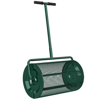 Outsunny Esparcidor de Compost 75 L 61x40 cm para Césped y Jardín con Mango en T Cesta de Malla Metálica Verde Aosom España Outsunny Esparcidor de Compost 75 L 61x40 cm para Césped y Jardín con Mango en T Cesta de Malla Metálica Verde Aosom España