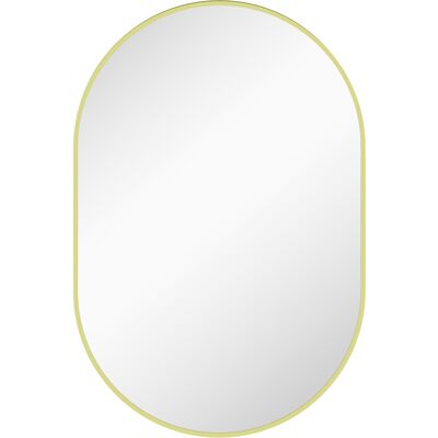 Homcom Espejo de Baño Ovalado 60x90 cm Espejo Decorativo de Pared con Marco de Aluminio para Salón Horizontal o Vertical Dorado Homcom Espejo de Baño Ovalado 60x90 cm Espejo Decorativo de Pared con Marco de Aluminio para Salón Horizontal o Vertical Dorado