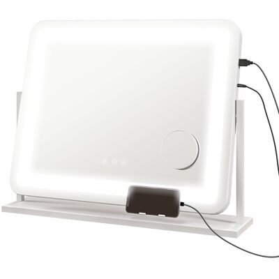 HOMCOM - Espejo de tocador 58x46 cm - Blanco - Espejo HOMCOM - Espejo de tocador 58x46 cm - Blanco - Espejo