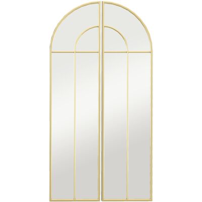 Homcom Espejo de Pared Dorado Espejo Decorativo con Diseño en Arco y 2 Piezas 30x120 cm Reflejos Claros y Fácil Instalación Homcom Espejo de Pared Dorado Espejo Decorativo con Diseño en Arco y 2 Piezas 30x120 cm Reflejos Claros y Fácil Instalación