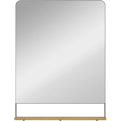 Homcom Espejo de pared 80 x 60 cm con estante de madera, espejo rectangular moderno con marco de metal, negro Aosom España Homcom Espejo de pared 80 x 60 cm con estante de madera, espejo rectangular moderno con marco de metal, negro Aosom España