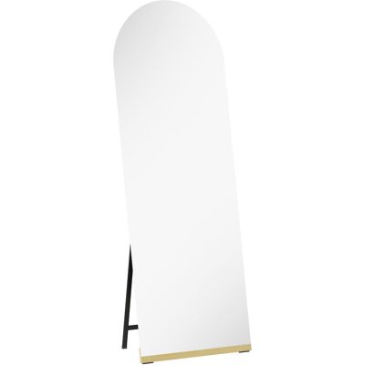 Homcom Espejo de Cuerpo Entero Curvado 160x50 cm sin Marco Base de Madera Espejo de Pie o Apoyado en la Pared Transparente Homcom Espejo de Cuerpo Entero Curvado 160x50 cm sin Marco Base de Madera Espejo de Pie o Apoyado en la Pared Transparente