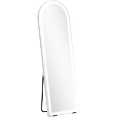Homcom Espejo de Pie Cuerpo Entero con Luces 150x50cm Arqueado sin Marco 3 Temperaturas de Color Brillo Ajustable Transparente Homcom Espejo de Pie Cuerpo Entero con Luces 150x50cm Arqueado sin Marco 3 Temperaturas de Color Brillo Ajustable Transparente