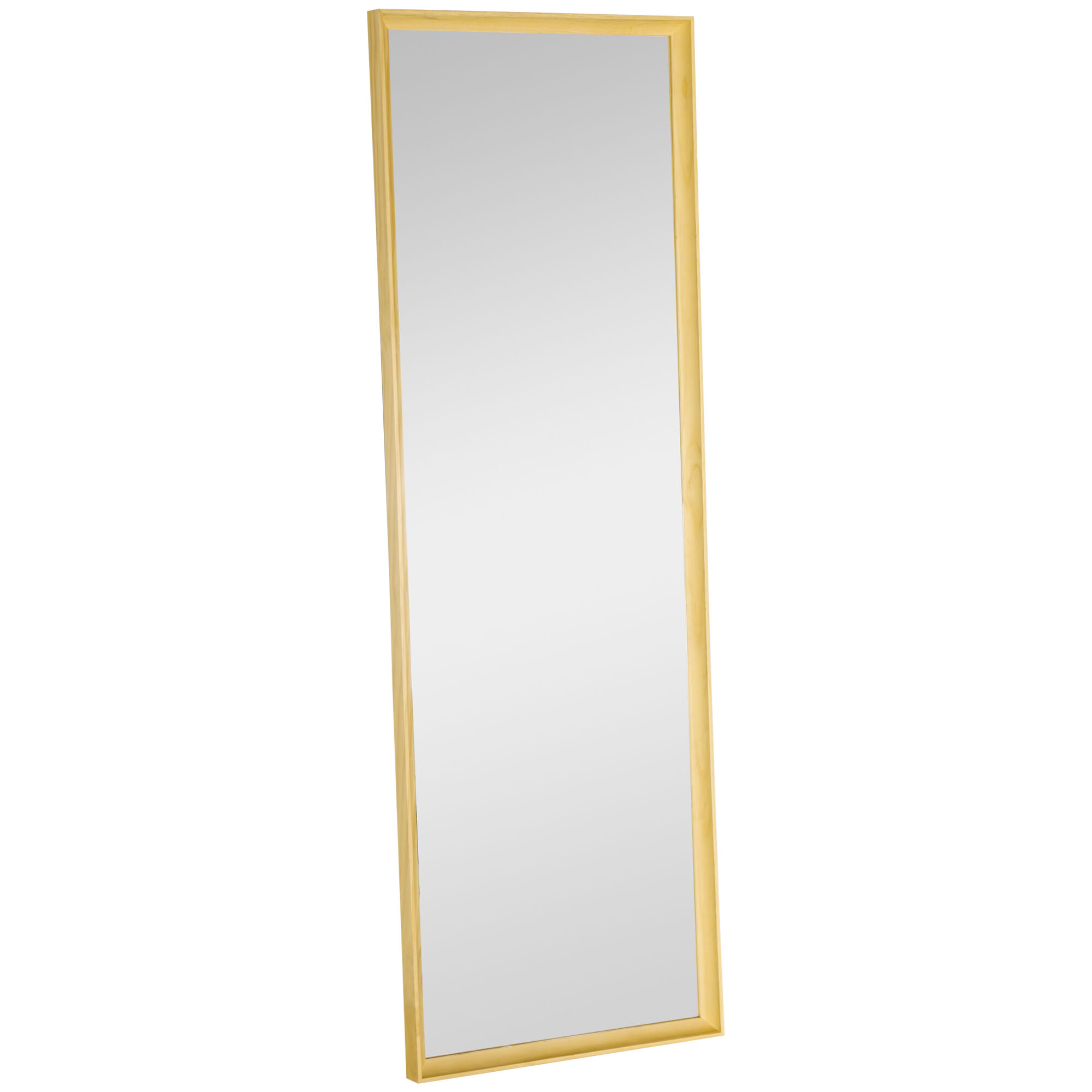 Homcom Espejo de Cuerpo Entero Moderno 163x53,5 cm Espejo de Pared Grande con Marco de Madera Decorativo para Salón Dormitorio Natural
