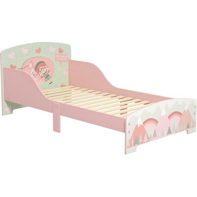 ZONEKIZ Cama para Niños 143x77x60 cm Cama Infantil de 3-6 Años con Barreras de Protección y Estampados Carga Máx. 40 kg Rosa Aosom España ZONEKIZ Cama para Niños 143x77x60 cm Cama Infantil de 3-6 Años con Barreras de Protección y Estampados Carga Máx. 40 kg Rosa Aosom España
