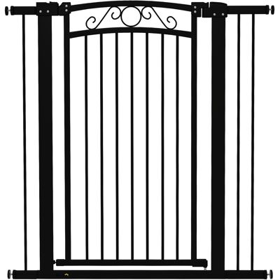 PawHut Puerta para Perros con Ancho Ajustable 76-104 cm Barrera de Seguridad con 2 Extensiones y Doble Bloqueo Negro PawHut Puerta para Perros con Ancho Ajustable 76-104 cm Barrera de Seguridad con 2 Extensiones y Doble Bloqueo Negro
