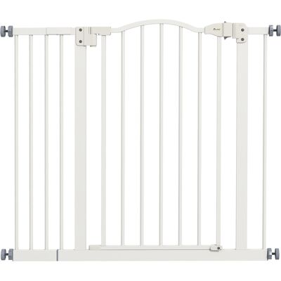 PawHut Barrera de Seguridad para Perros 74-94 cm con Extensión Montaje a Presión Doble Bloqueo para Puerta Escalera Blanco PawHut Barrera de Seguridad para Perros 74-94 cm con Extensión Montaje a Presión Doble Bloqueo para Puerta Escalera Blanco