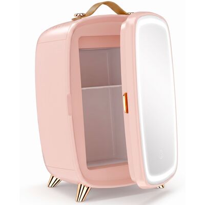 Homcom Nevera para Cosméticos Pequeña con Capacidad de 6 L Puerta con Espejo y Luces LED Ajustables 24,3x19,4x35,6 cm Rosa Aosom España Homcom Nevera para Cosméticos Pequeña con Capacidad de 6 L Puerta con Espejo y Luces LED Ajustables 24,3x19,4x35,6 cm Rosa Aosom España