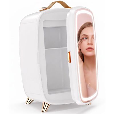 Homcom Nevera para Cosméticos Pequeña con 6L Capacidad con Puerta con Espejo y Luces LED Ajustables 24,3x19,4x35,6 cm Blanco Aosom España Homcom Nevera para Cosméticos Pequeña con 6L Capacidad con Puerta con Espejo y Luces LED Ajustables 24,3x19,4x35,6 cm Blanco Aosom España