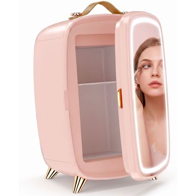 Homcom Nevera para Cosméticos Pequeña con Capacidad de 6 L Puerta con Espejo y Luces LED Ajustables 24,3x19,4x35,6 cm Rosa Aosom España Homcom Nevera para Cosméticos Pequeña con Capacidad de 6 L Puerta con Espejo y Luces LED Ajustables 24,3x19,4x35,6 cm Rosa Aosom España