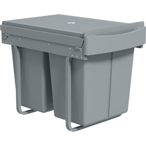 Homcom Cubo de cocina, cubo bajo fregadero deslizante empotrable con 2 x 20 L compartimentos extraíbles, 52x33,5x41cm, gris Aosom España Homcom Cubo de cocina, cubo bajo fregadero deslizante empotrable con 2 x 20 L compartimentos extraíbles, 52x33,5x41cm, gris Aosom España