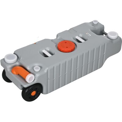 Outsunny Tanque de Agua Portable de 75 litros con indicador de nivel, 3 ruedas y asa para camping Aosom España Outsunny Tanque de Agua Portable de 75 litros con indicador de nivel, 3 ruedas y asa para camping Aosom España