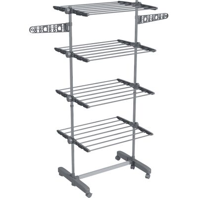 Homcom Tendedero Plegable con Alas Laterales para uso Interior y Exterior 142x55x172 cm 4 niveles Gris Aosom España Homcom Tendedero Plegable con Alas Laterales para uso Interior y Exterior 142x55x172 cm 4 niveles Gris Aosom España