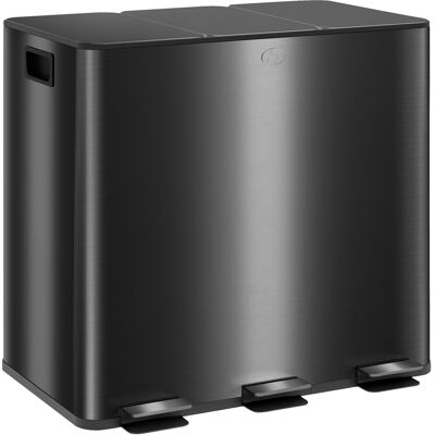 Homcom Cubo de basura 45L con 3 compartimentos de 15L tapa cubos extraíbles 3x15L Negro Aosom España Homcom Cubo de basura 45L con 3 compartimentos de 15L tapa cubos extraíbles 3x15L Negro Aosom España