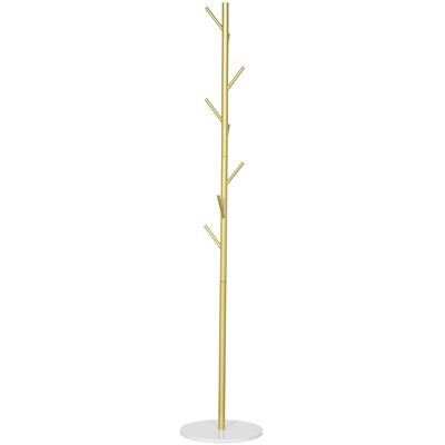Homcom Perchero de Pie con 8 Ganchos Base de Mármol y Acero 32x164 cm Oro Aosom España Homcom Perchero de Pie con 8 Ganchos Base de Mármol y Acero 32x164 cm Oro Aosom España