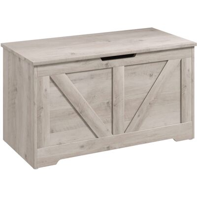 Homcom Baúl de Almacenaje para Dormitorio 100 L Puff de Almacenaje con Tapa Bisagra de Seguridad 80x40x45 cm Gris Homcom Baúl de Almacenaje para Dormitorio 100 L Puff de Almacenaje con Tapa Bisagra de Seguridad 80x40x45 cm Gris