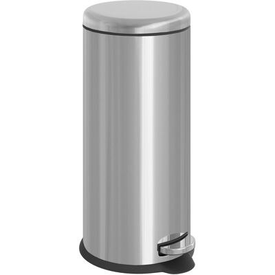 Homcom Cubo de Basura con Apertura a Pedal Basurero Automático con Volumen de 30 L Acero Inoxidable Ф29,2x62,9 cm Plateado Aosom España Homcom Cubo de Basura con Apertura a Pedal Basurero Automático con Volumen de 30 L Acero Inoxidable Ф29,2x62,9 cm Plateado Aosom España